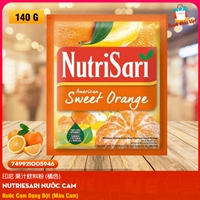 Bột Pha Nước Trái Cây Hiệu NUTRISARI American Orange Vị Cam (Túi 10 Gói 14g)